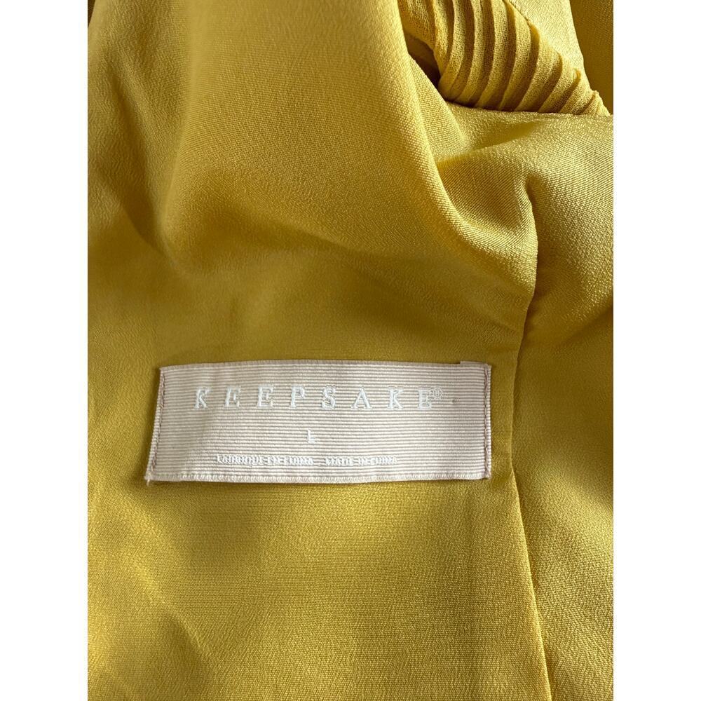 Keepsake The Label Skylines Golden Yellow Pleated Midi Dress L - Picture 10 of 11